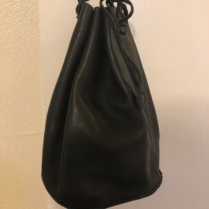 Black Baggu Leather Bucket Bag